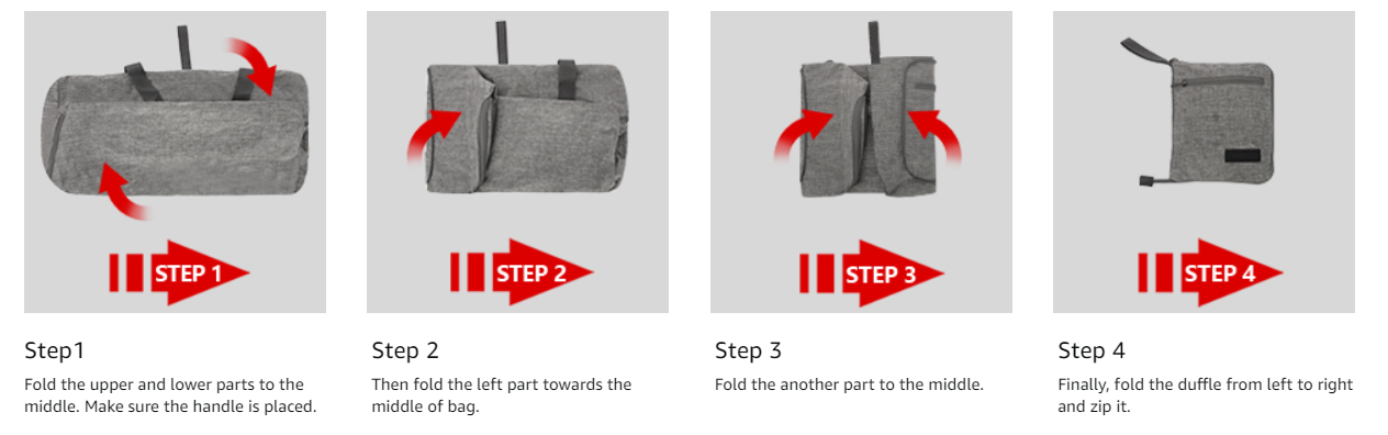 how to fold canway duffel bag