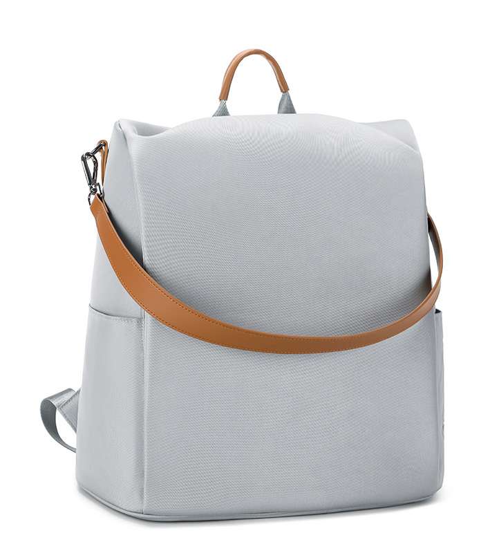 grey diaper bag